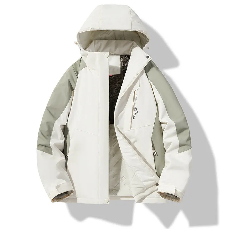 Thick warm cotton-padded jacket for women, windproof waterproof, puzzle pattern, army green colour
