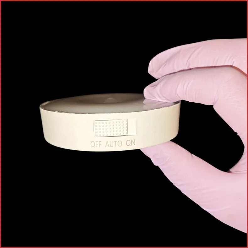 Small round night lamp with side push key, 86mm diameter, 1W LED, battery powered