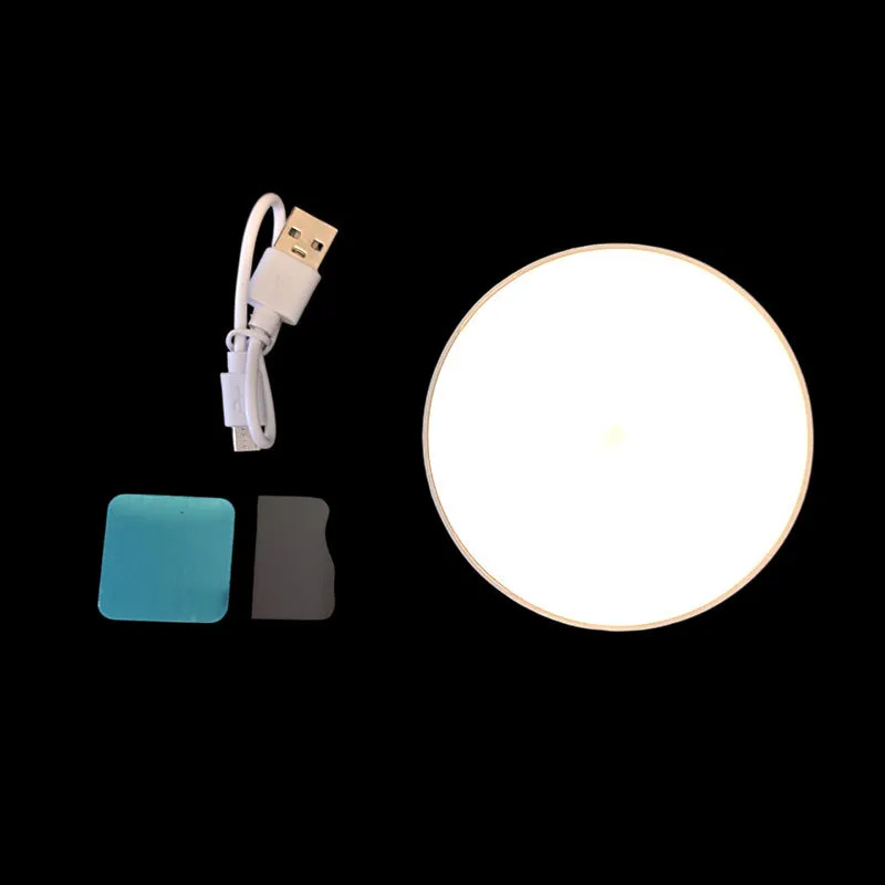 Small round night lamp with side push key, 86mm diameter, 1W LED, battery powered