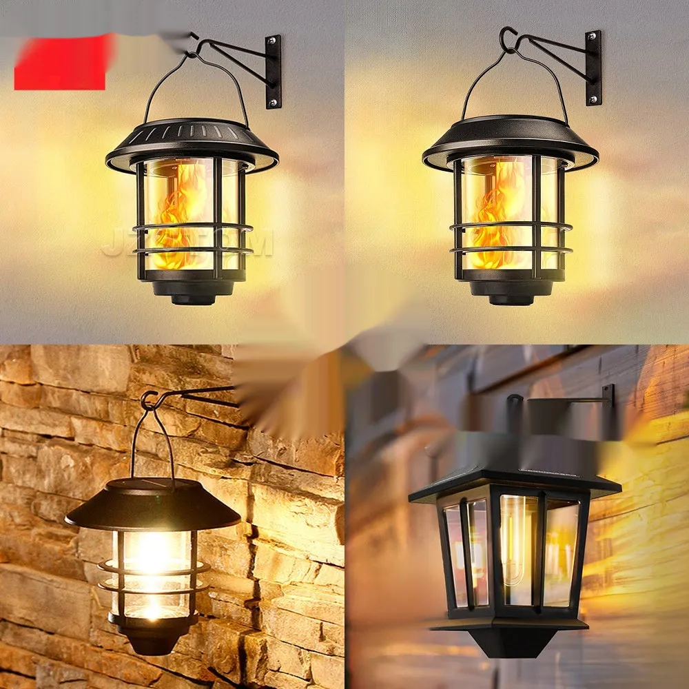 5W solar wall lamp outdoor waterproof retro copper rust colour inductive switch 150x170mm
