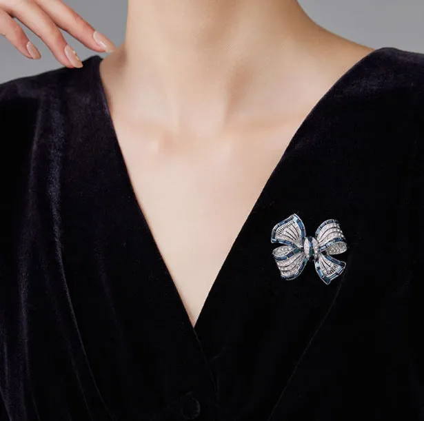 New purplish red bow alloy brooch for women with bow shape and alloy finish