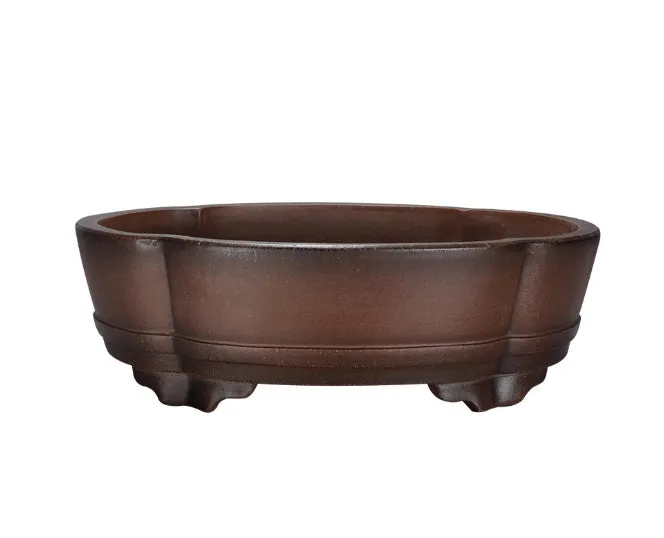 Classical purple clay flower pot with green plant bonsai design measuring 50cm for floor or tabletop display