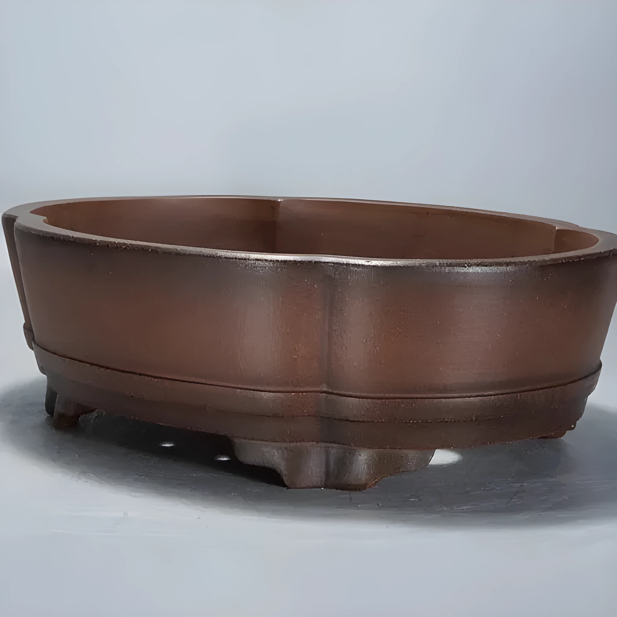 Classical purple clay flower pot with green plant bonsai design measuring 50cm for floor or tabletop display