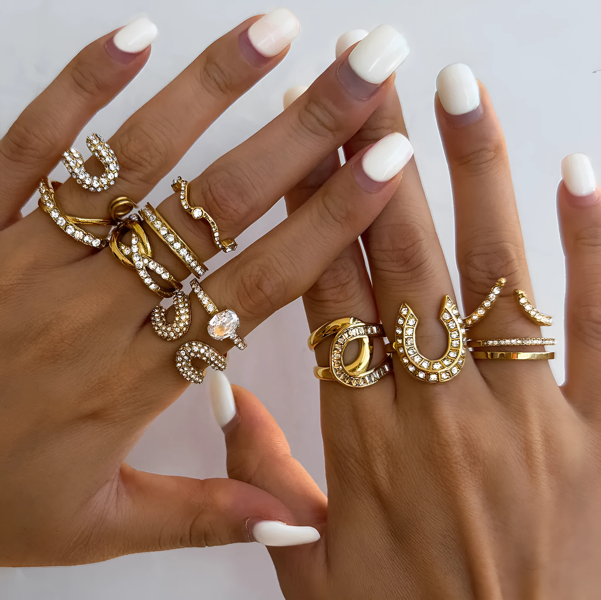 Stainless steel geometric line pattern ring for women with electroplated non-fading finish in European style