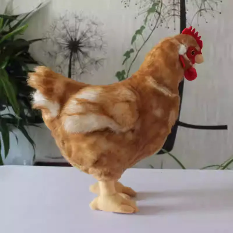 Large simulation hen plush pillow toy, 35cm, soft plush fabric with PP cotton filling, chicken style