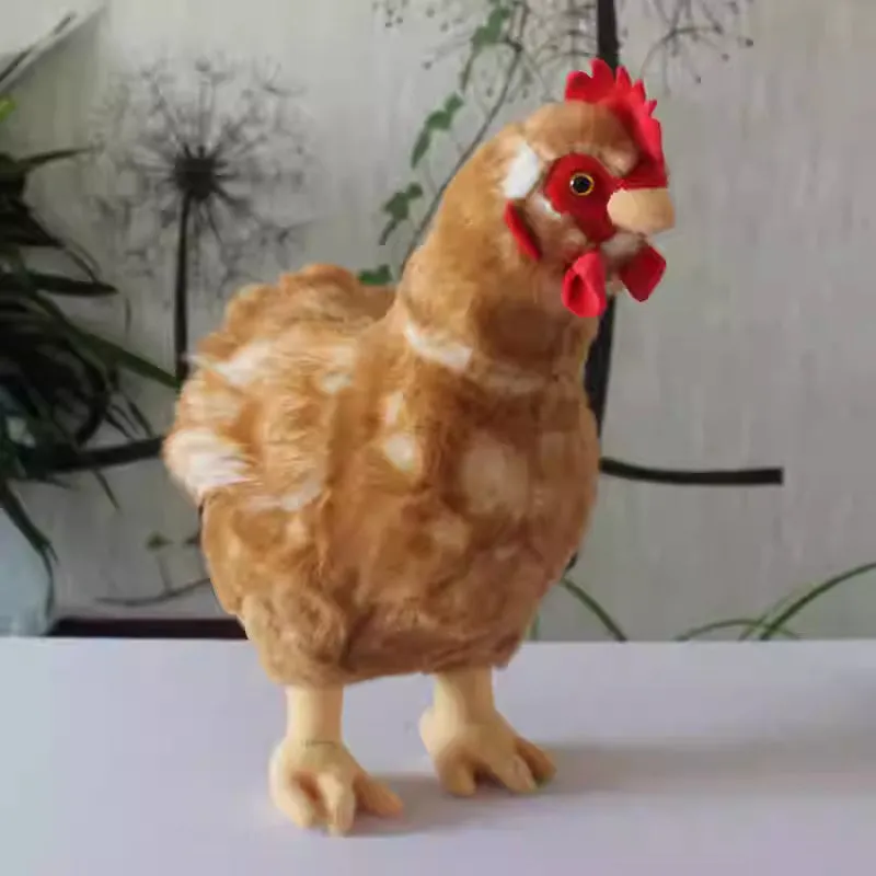 Large simulation hen plush pillow toy, 35cm, soft plush fabric with PP cotton filling, chicken style