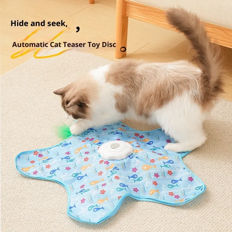 Blue cat toy electric hunting cover PP material for relieving stuffiness in cats