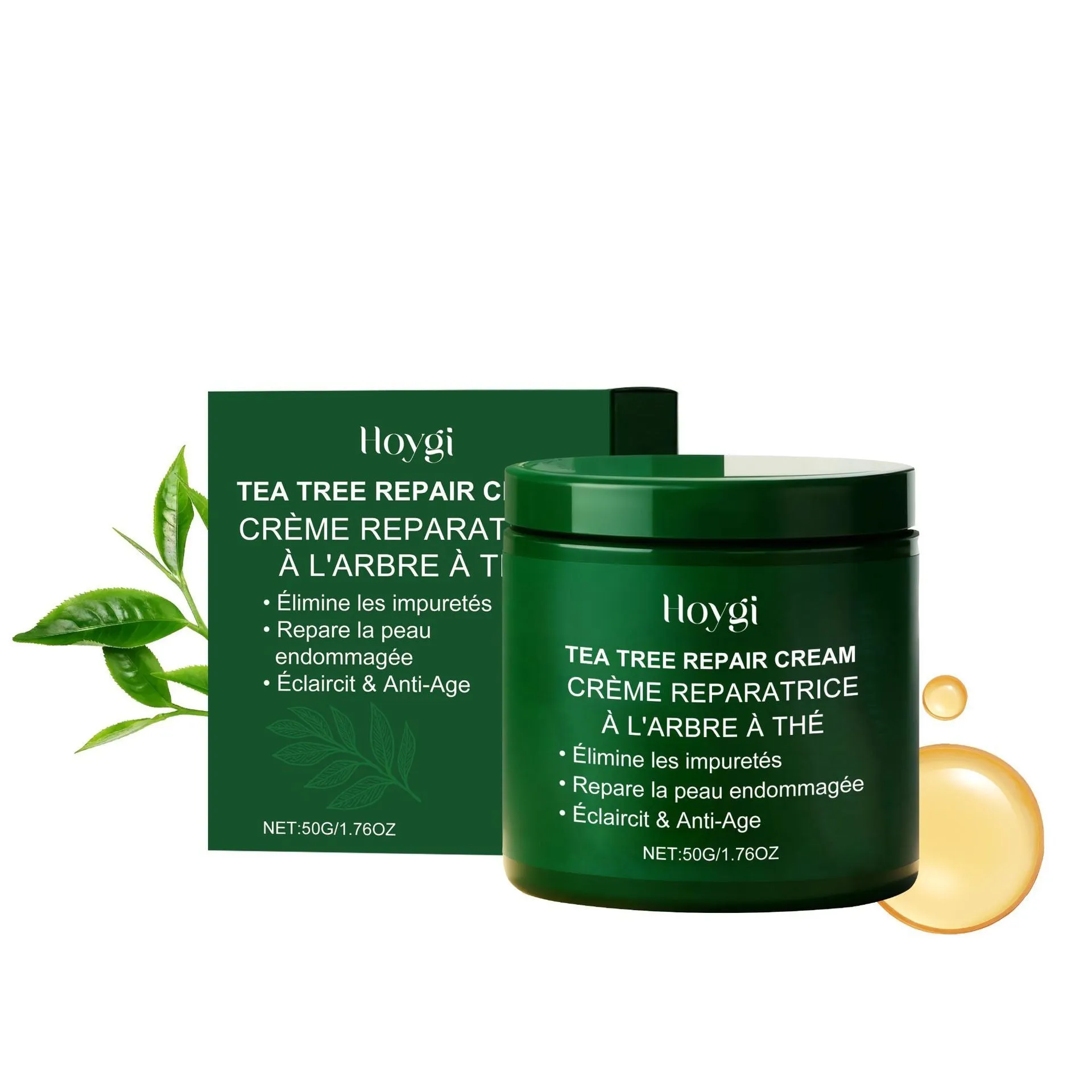 Gentle Nourishing Tea Tree Moisturising Cream in a white 50g jar with green lid