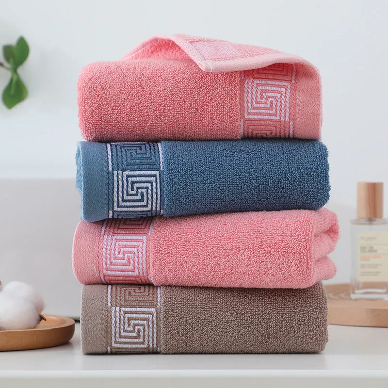 Gaoyang thickened pure cotton towel individually packaged, 35x75cm, in pink colour for home face washing