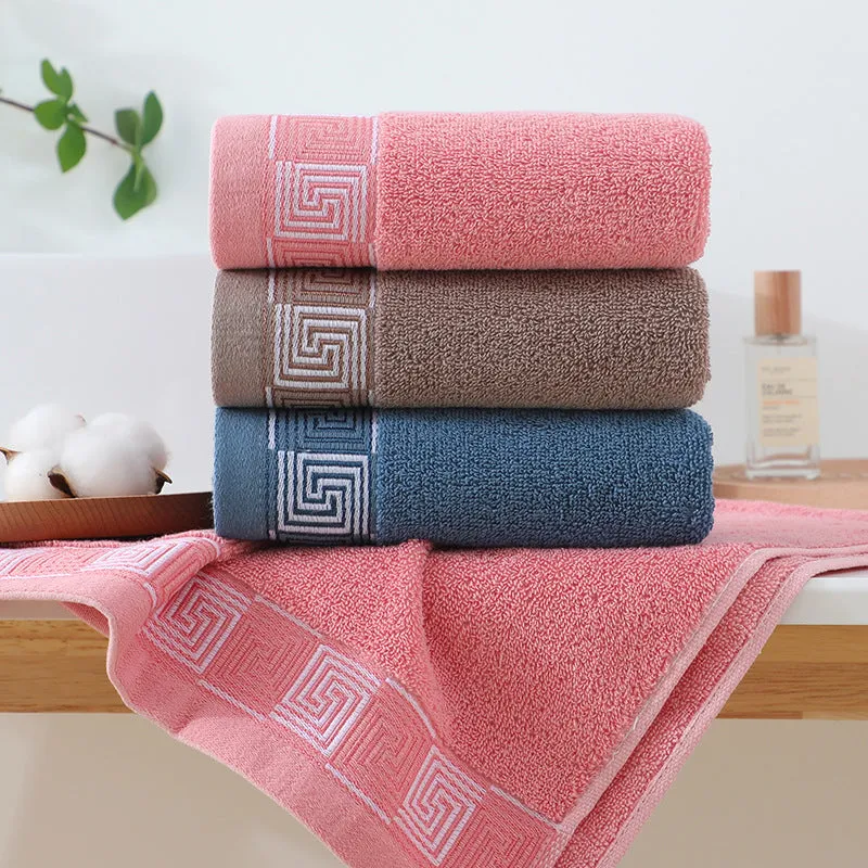 Gaoyang thickened pure cotton towel individually packaged, 35x75cm, in pink colour for home face washing