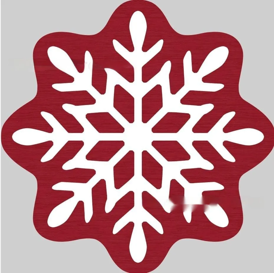 Christmas round polyester carpet in festive print, square shape on wooden floor