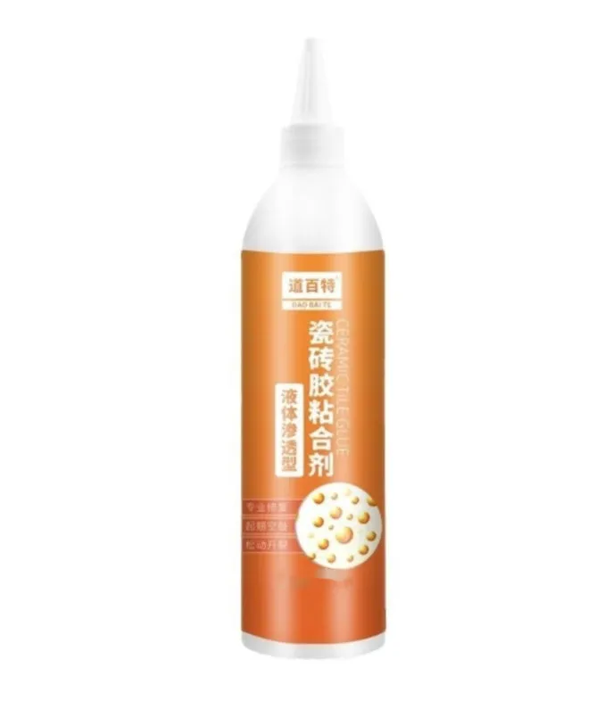 Tile shedding repair injection adhesive in a squeeze tube, cold setting emulsion body, for loose tile bonding