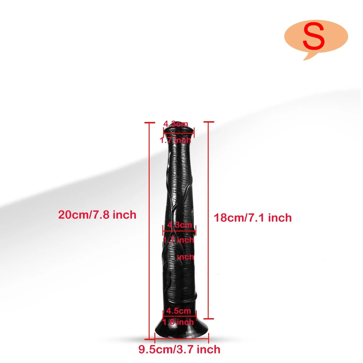 Black flesh colour PVC horsewhip with special-shaped super-long design on plain background