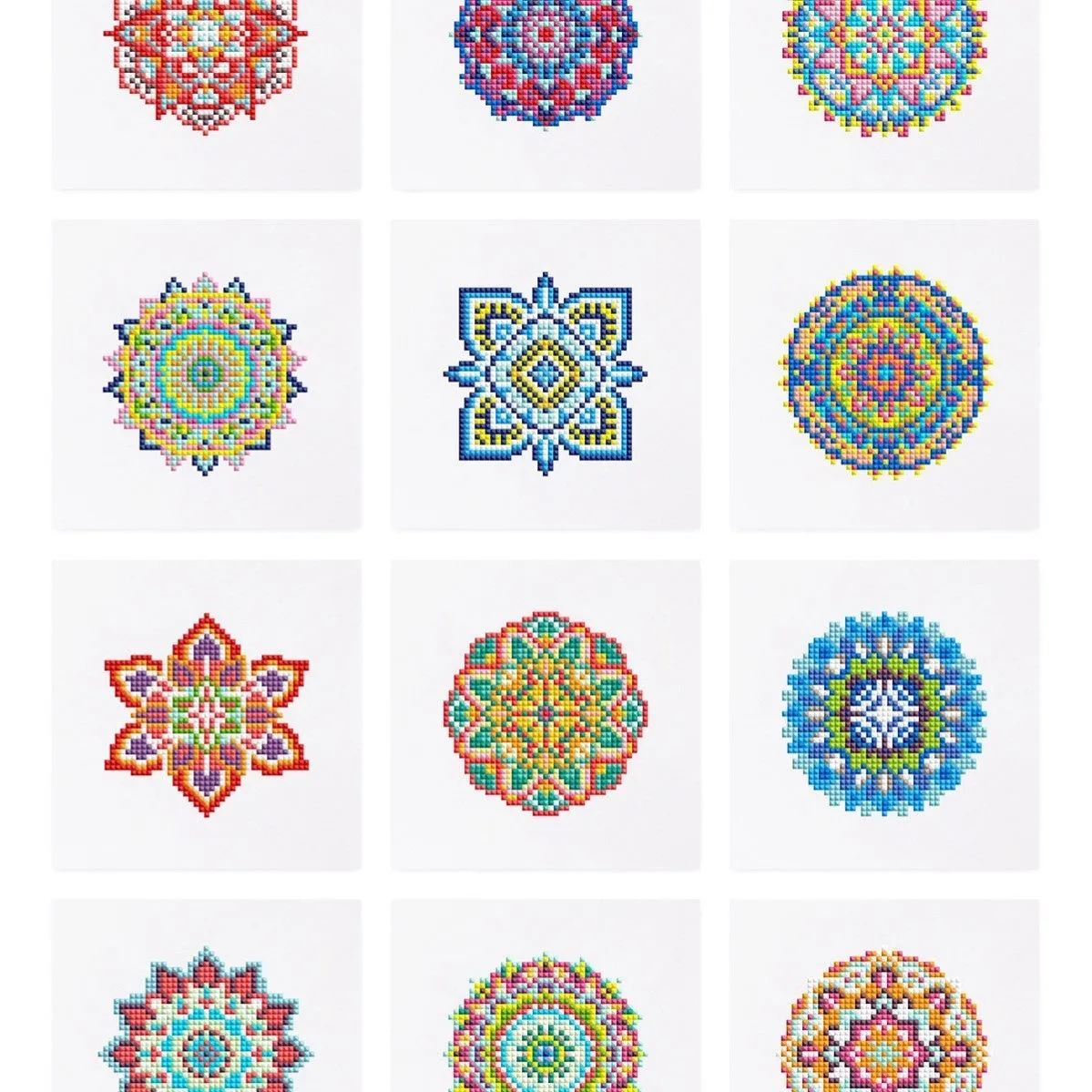 12 piece diamond painting kit set frameless acrylic 15x15cm with flower and animal themes