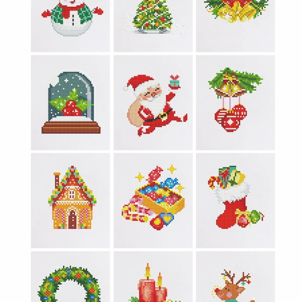 12 piece diamond painting kit set frameless acrylic 15x15cm with flower and animal themes