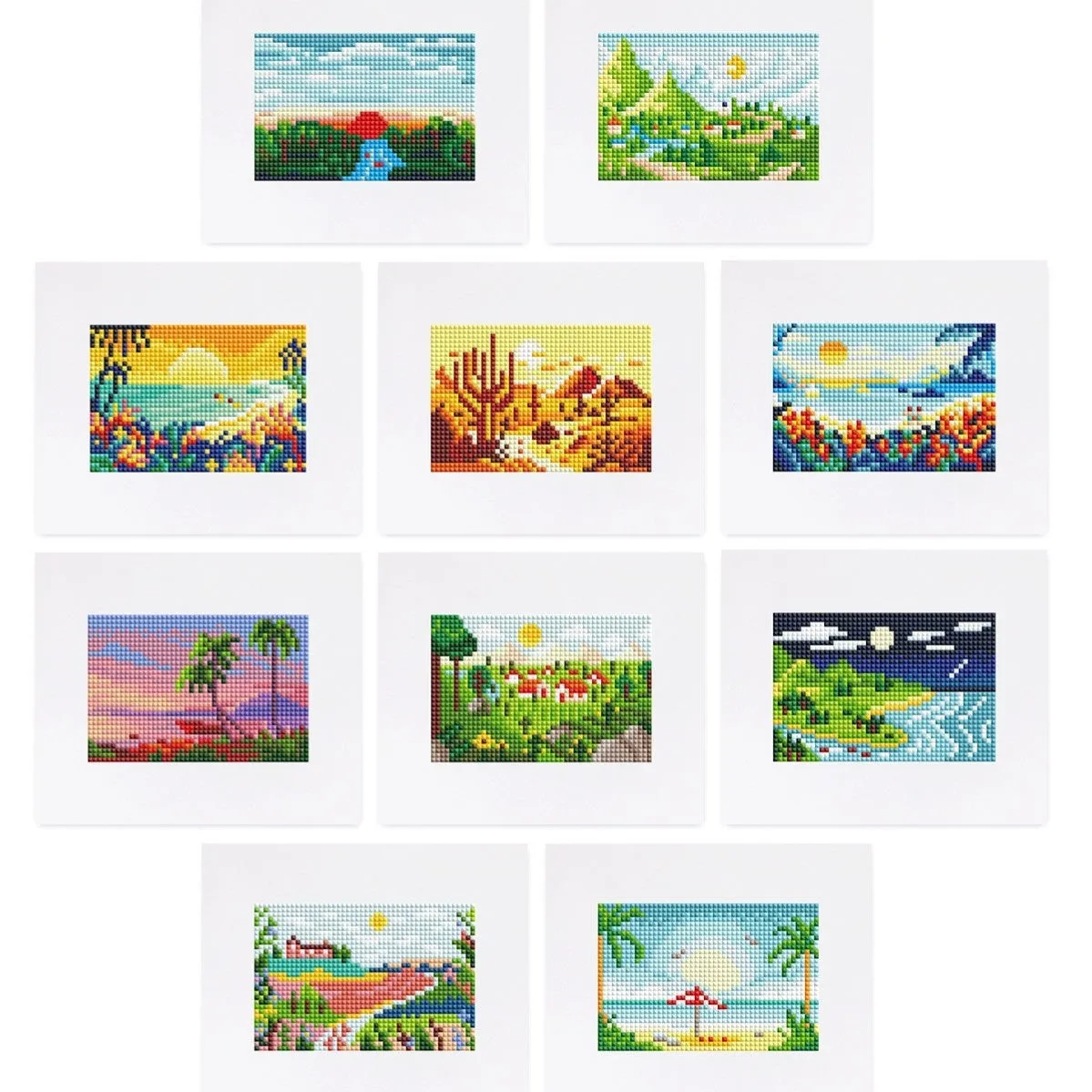 12 piece diamond painting kit set frameless acrylic 15x15cm with flower and animal themes
