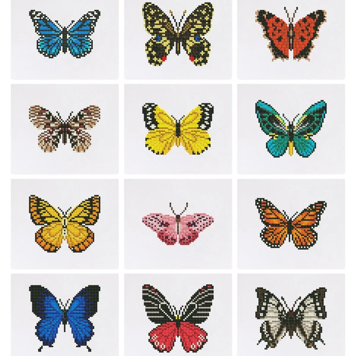12 piece diamond painting kit set frameless acrylic 15x15cm with flower and animal themes
