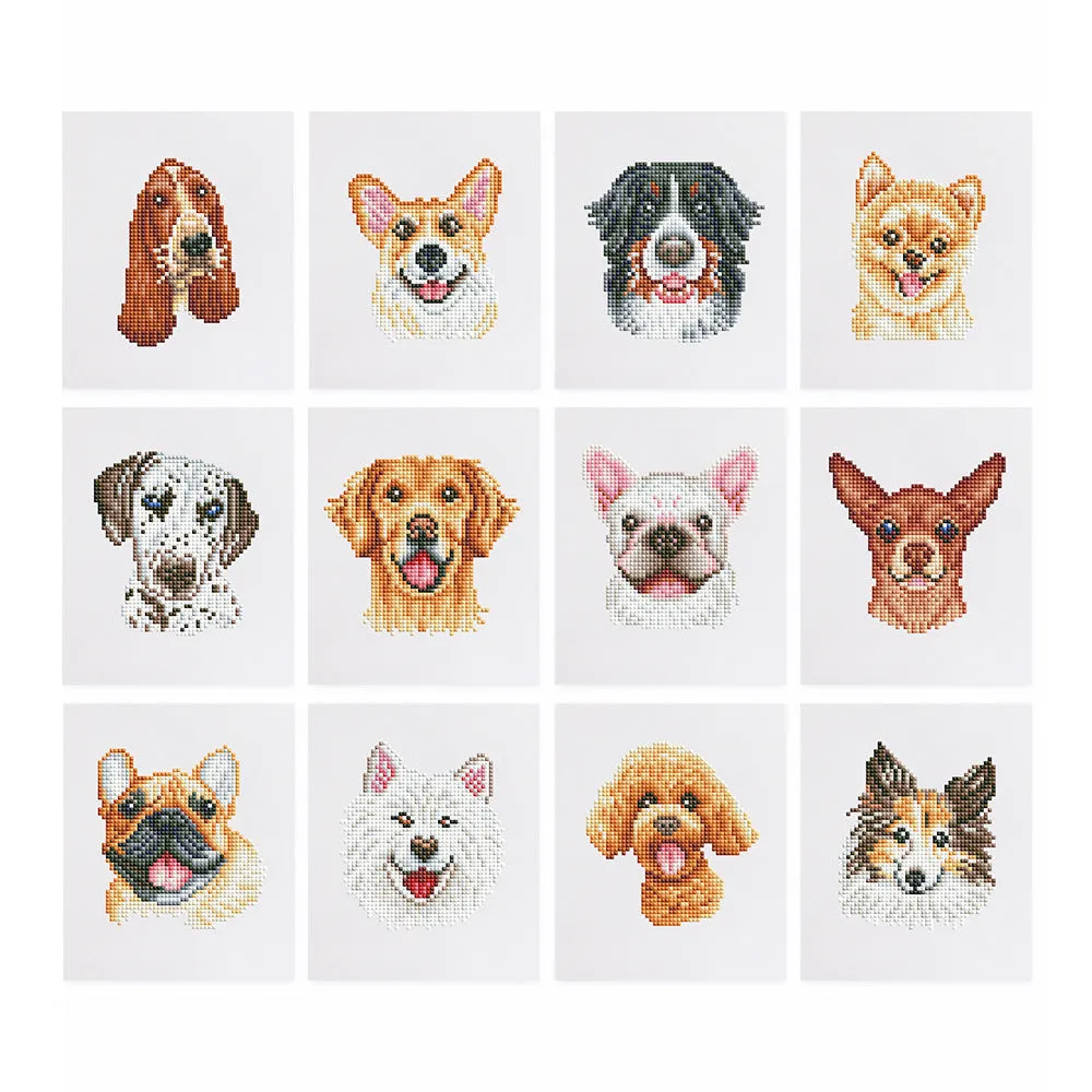 12 piece diamond painting kit set frameless acrylic 15x15cm with flower and animal themes