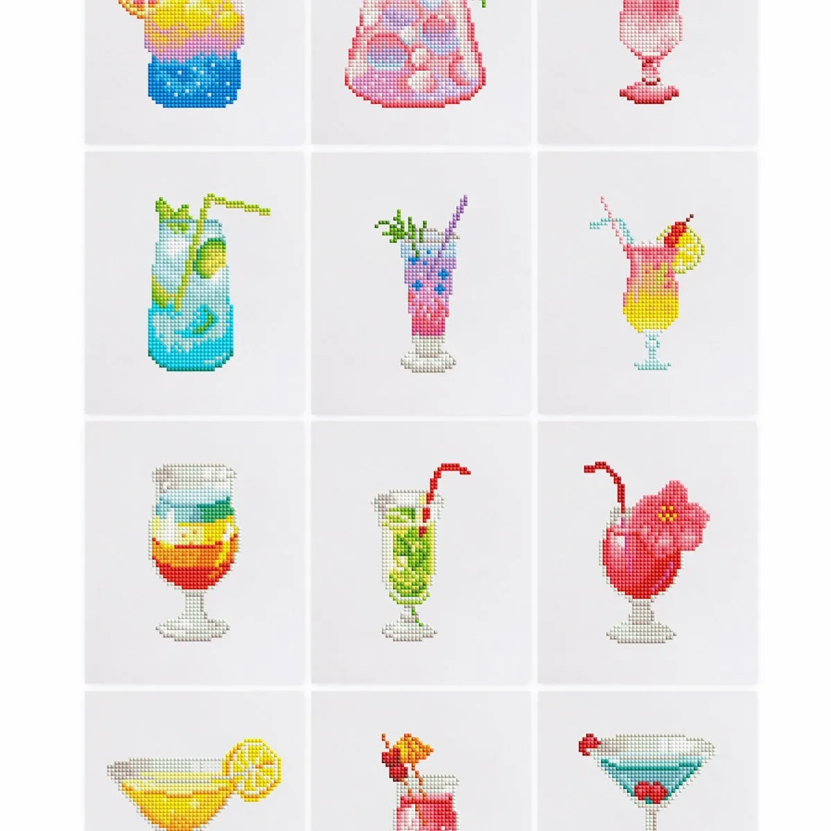 12 piece diamond painting kit set frameless acrylic 15x15cm with flower and animal themes