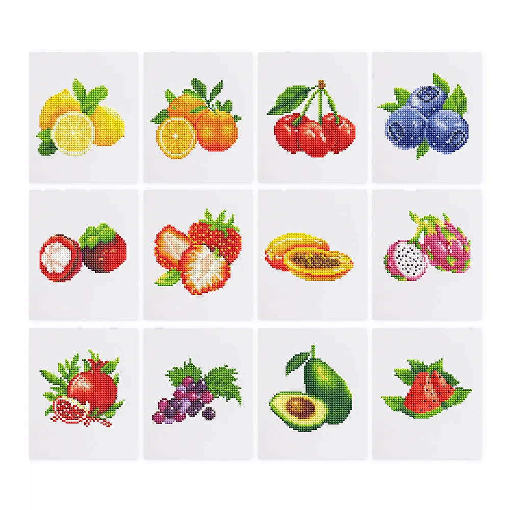 12 piece diamond painting kit set frameless acrylic 15x15cm with flower and animal themes