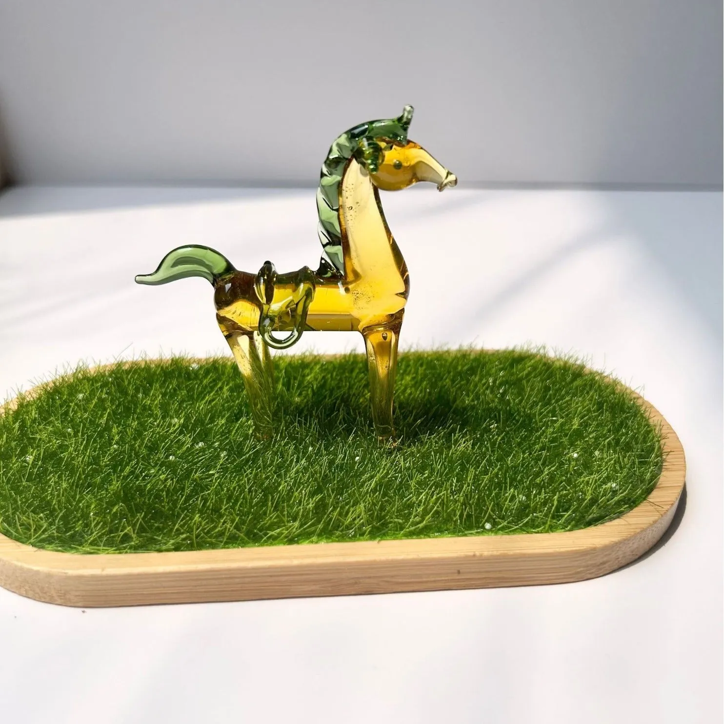 Glazed horse office decoration in coloured glaze material