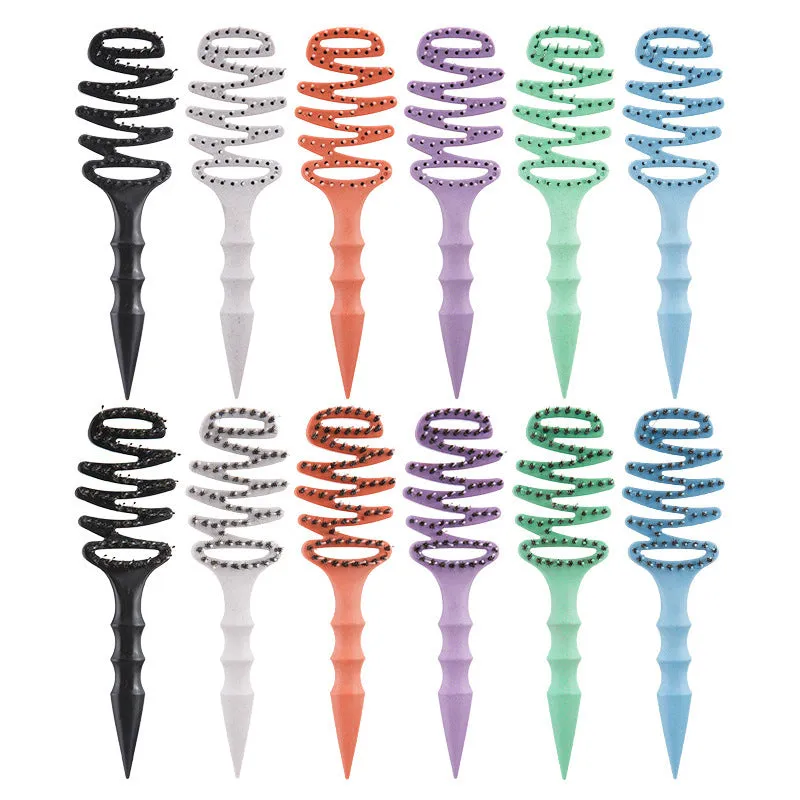 Anti-static Shunfa vent comb in wheat orange stalk hairless finish, made from PP wheat straw, over 20 cm long