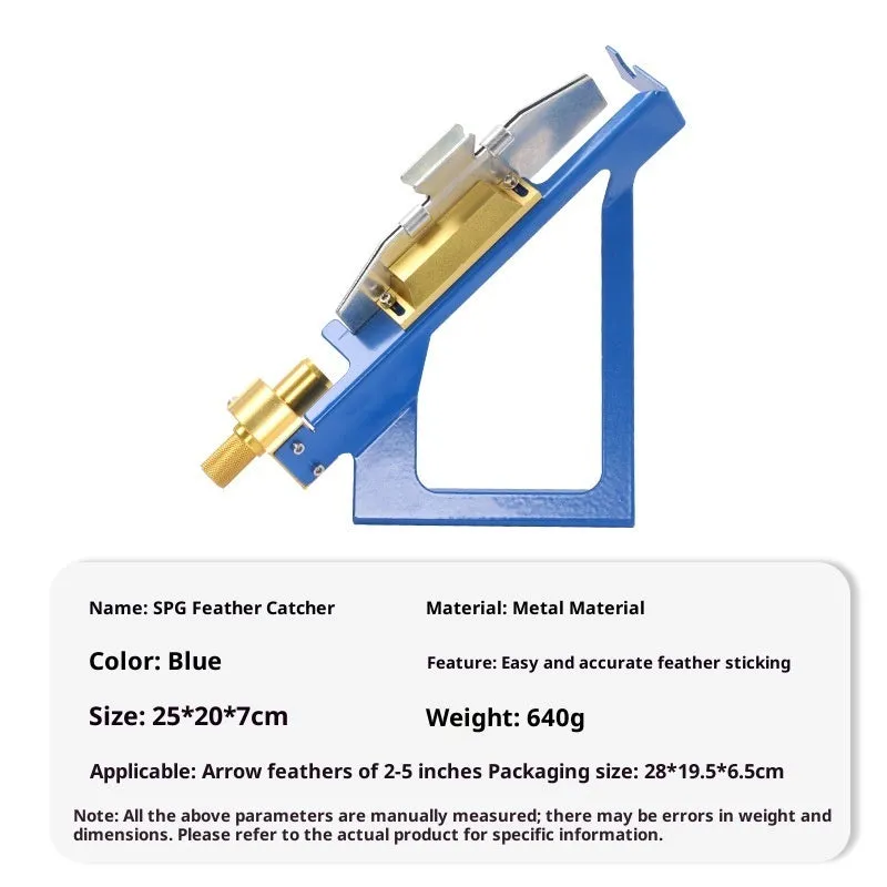 SPG Metal Stick Arrow Bonder fletching jig in stainless steel with blue and silver colour options