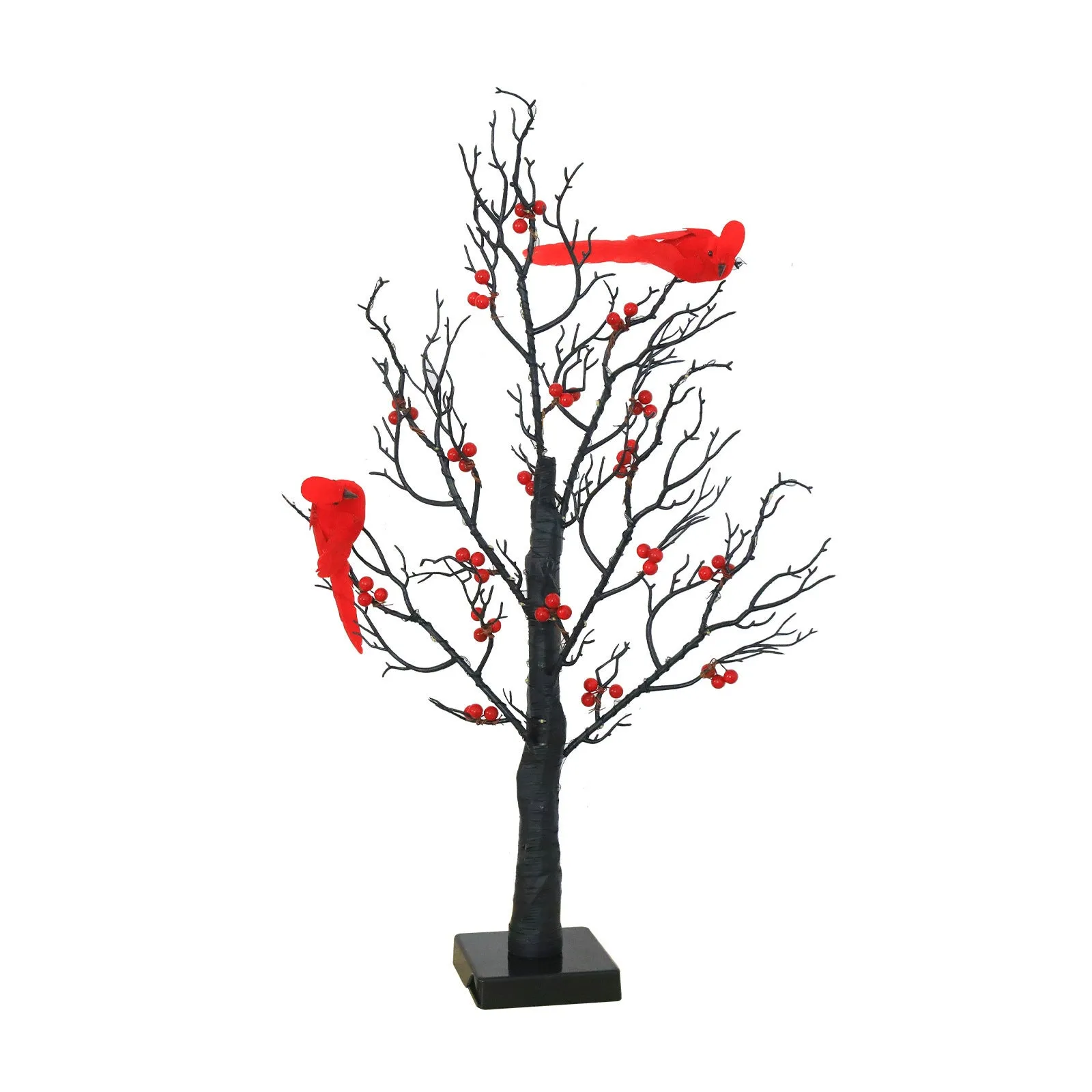 Luminous red bird winding tree lamp with 60 lights and 53CM plastic body for indoor decorative use