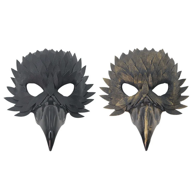 Black plastic bird mouth masquerade mask with horror style for Halloween