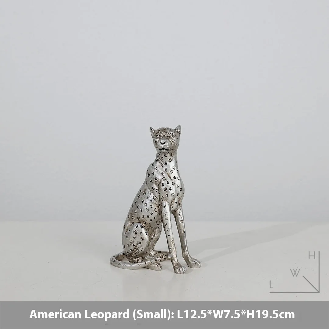 Leopard resin home ornament in American leopard colour with three design options