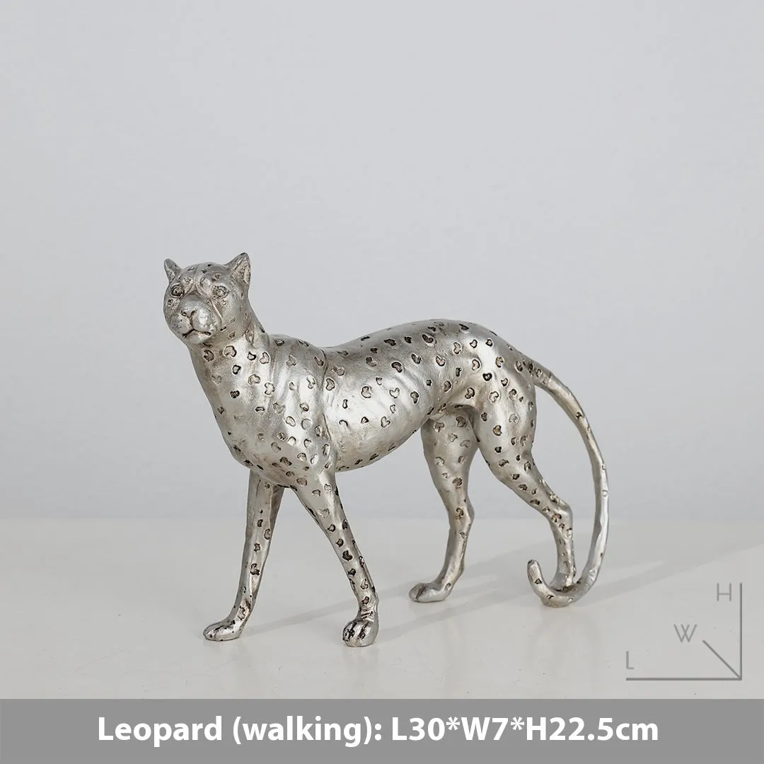 Leopard resin home ornament in American leopard colour with three design options