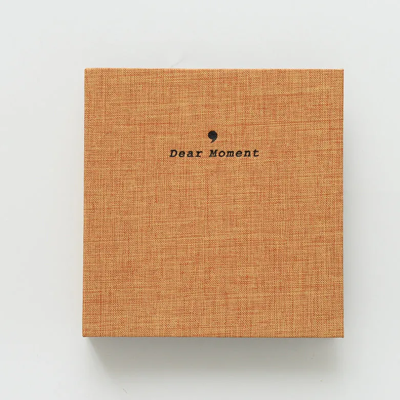 Cotton and linen loose-leaf pocket album for 3-inch and 5-inch photos in beige