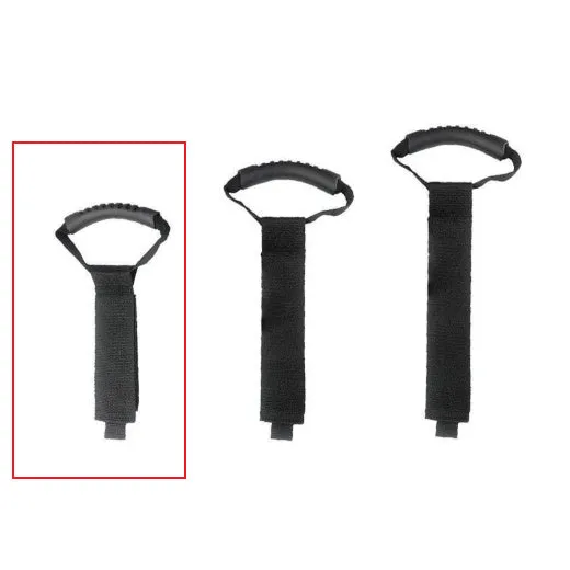 Portable heavy-duty nylon storage strap with Velcro handle in standard colour for outdoor gear organisation