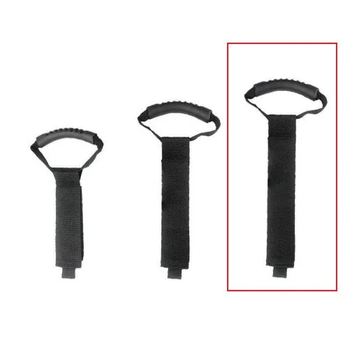 Portable heavy-duty nylon storage strap with Velcro handle in standard colour for outdoor gear organisation