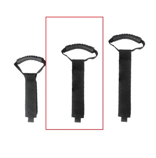 Portable heavy-duty nylon storage strap with Velcro handle in standard colour for outdoor gear organisation