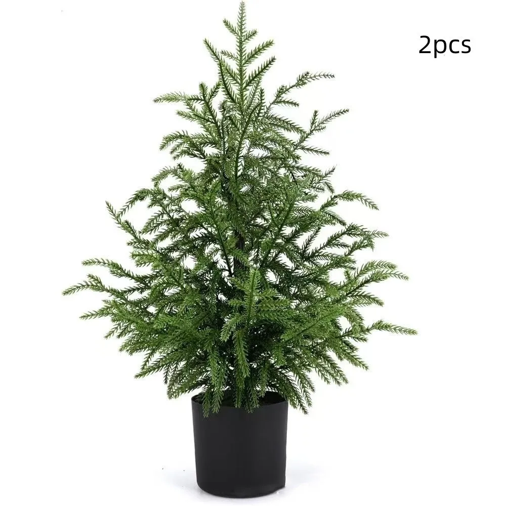 60cm Norfolk Pine Christmas tree in black flower pot with adjustable moving fork branches