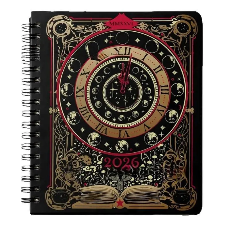 52 weeks plan notepad with 100 pages, 80g paper, 21x14.5cm, black clock cover design