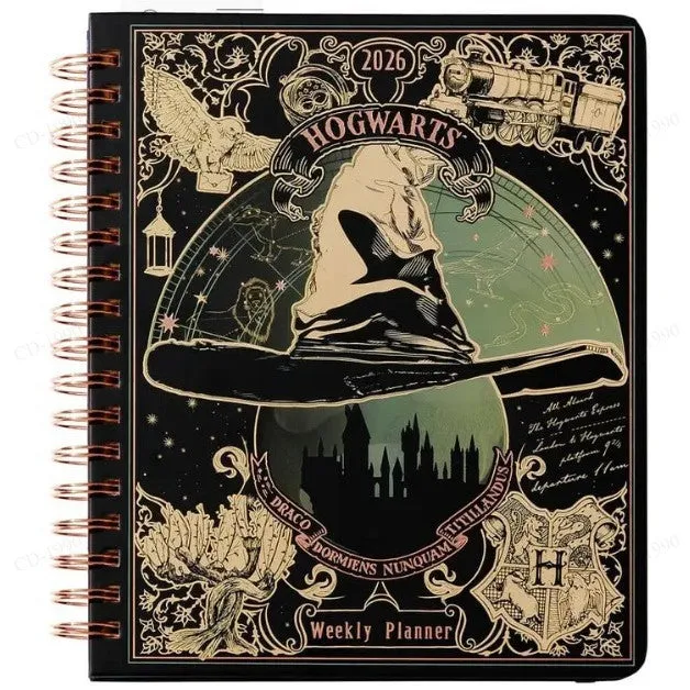 52 weeks plan notepad with 100 pages, 80g paper, 21x14.5cm, black clock cover design