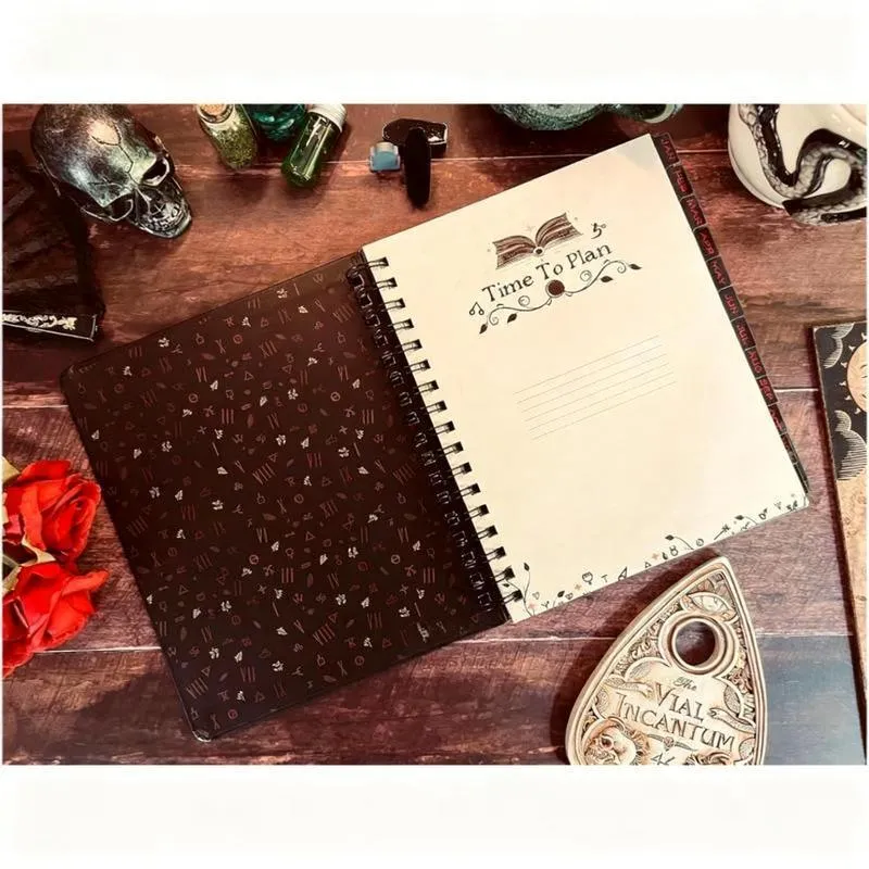 52 weeks plan notepad with 100 pages, 80g paper, 21x14.5cm, black clock cover design