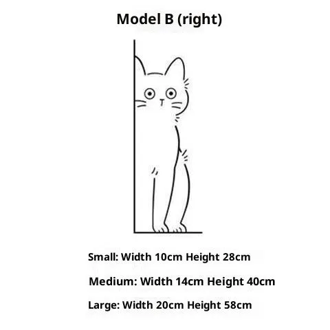 Plane wall sticker with shy kitty pattern in black on white background, 28cm size for home living room decoration
