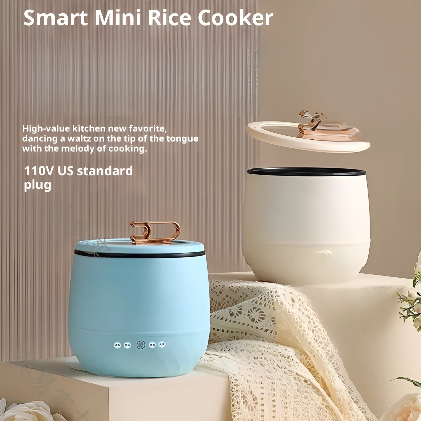 Mini 18L electric cooker, 350W, 1-2 litre capacity, beige, for dormitory use