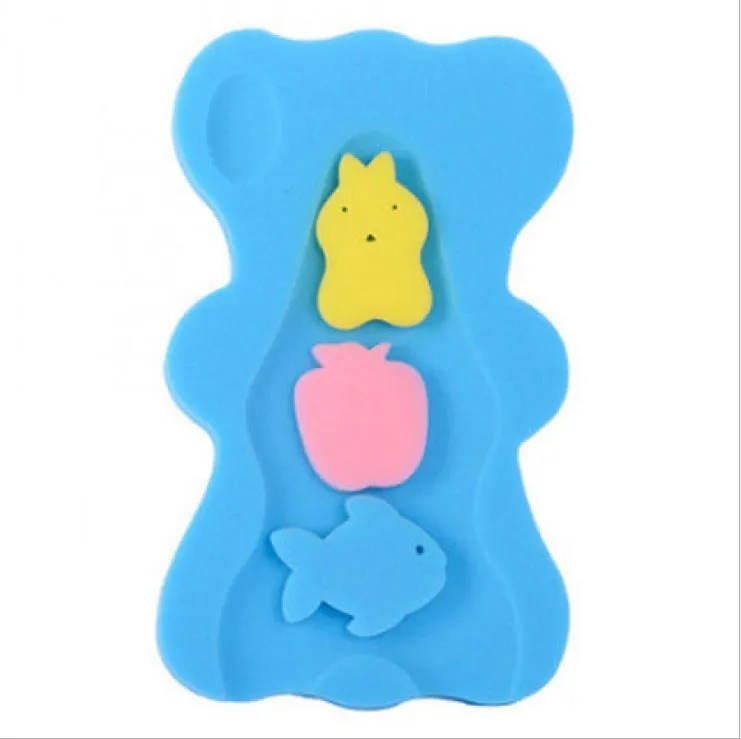 Bath sponge mat in yellow, polyurethane, 4.7 cm thick, for baby bath time