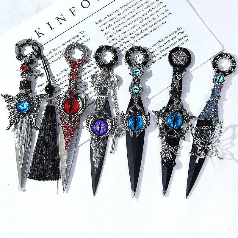 Bicai Bitter Darts handmade metal unpacking art knife in Aurora colour as DIY ornament accessory
