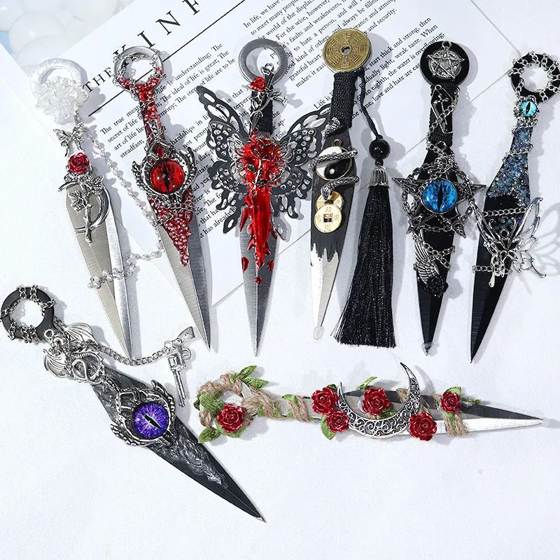 Bicai Bitter Darts handmade metal unpacking art knife in Aurora colour as DIY ornament accessory