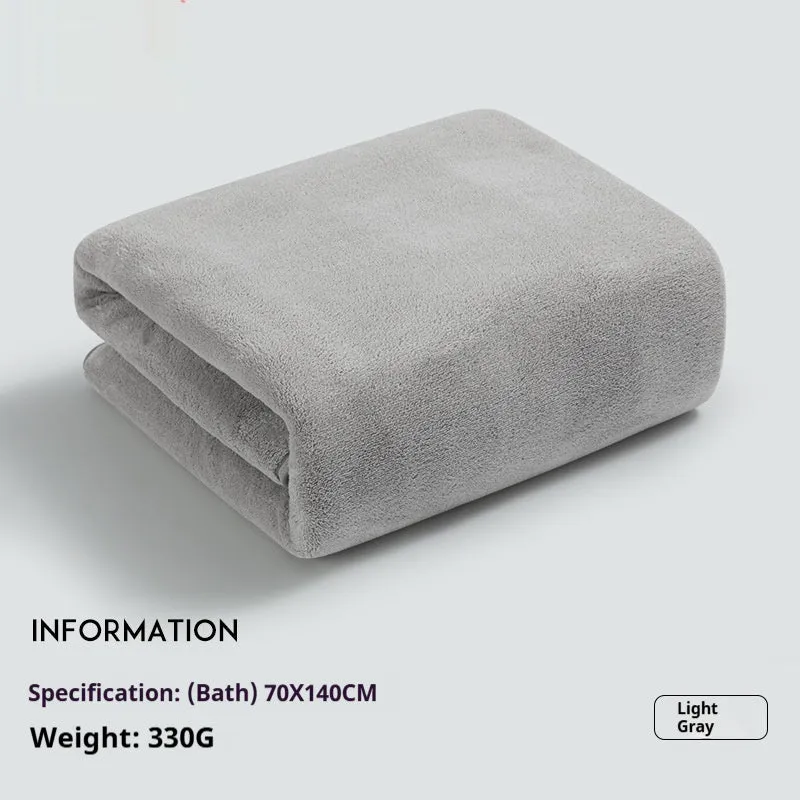 Baby's bath towel in light gray, super soft non-gauze lint-free plain weave 70x140cm