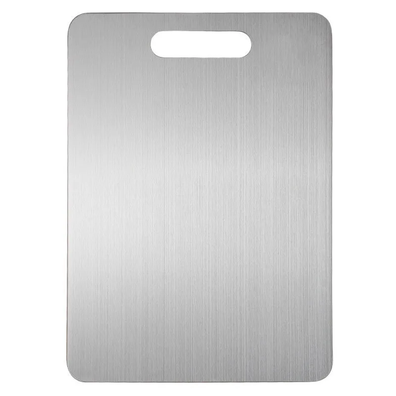 Mildew-proof stainless steel double-sided cutting board square shape SUS304 25x15cm kitchen chopping board