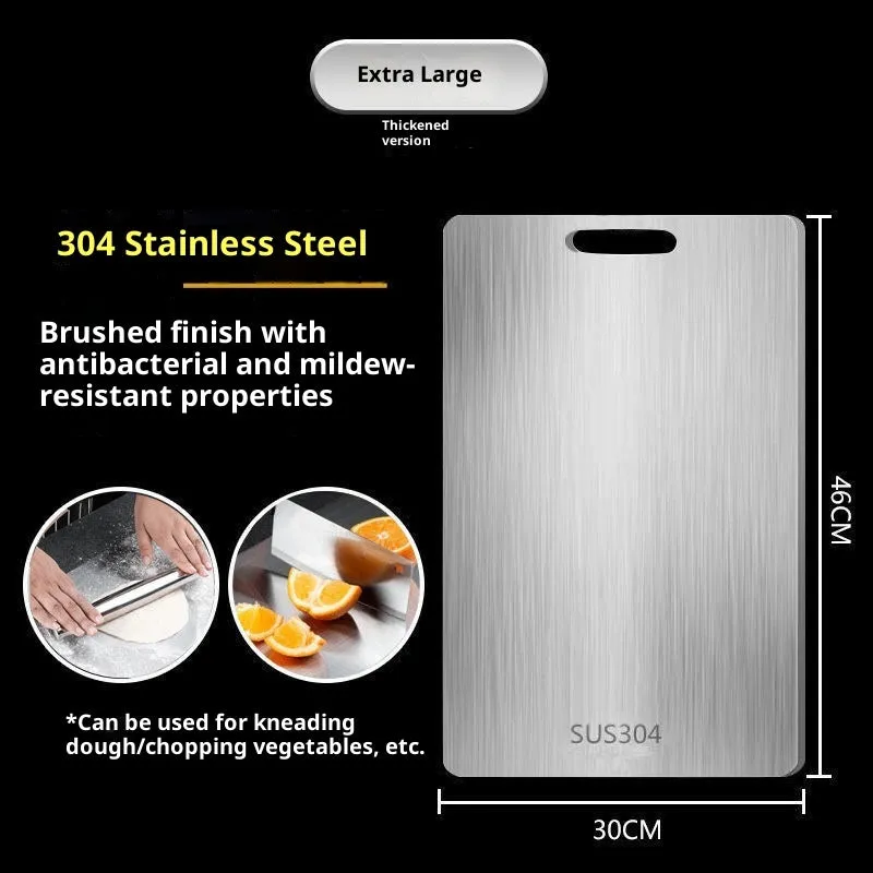 Mildew-proof stainless steel double-sided cutting board square shape SUS304 25x15cm kitchen chopping board