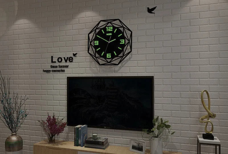 Silent sweep acrylic wall clock green white 35cm 40cm 58cm battery powered solar movement