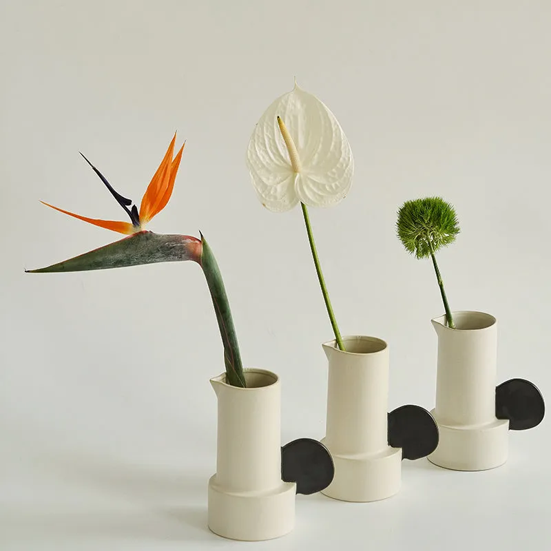 Fashion Simple Home medium ceramic vase in misty moon colour on a tabletop