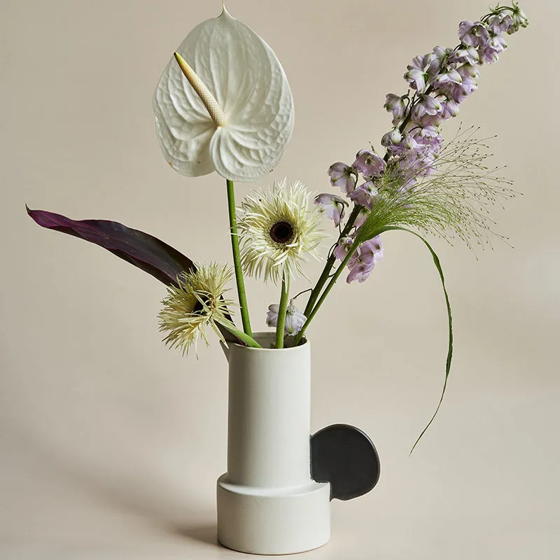 Fashion Simple Home medium ceramic vase in misty moon colour on a tabletop